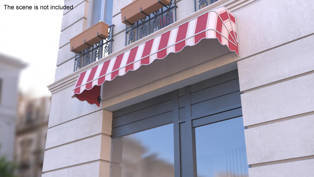 Storefront Awning Tent Striped Red 3D model