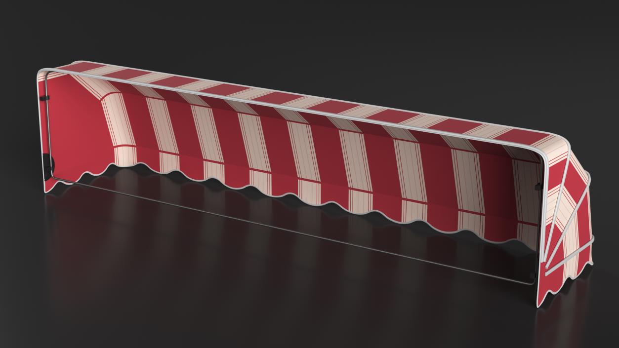 Storefront Awning Tent Striped Red 3D model