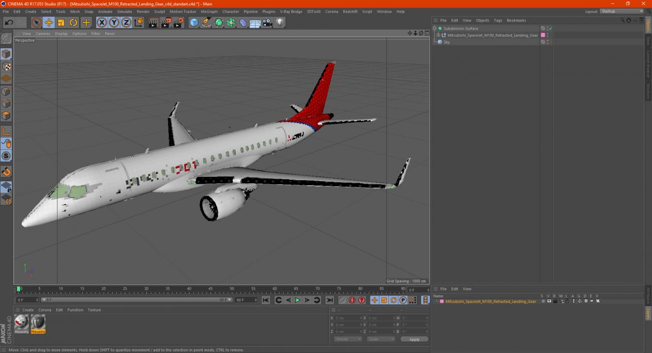 Mitsubishi SpaceJet M100 Retracted Landing Gear 3D