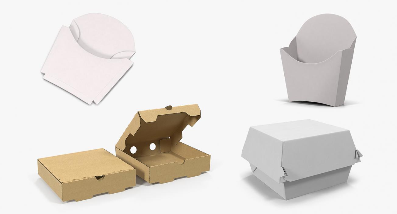 3D Fast Food Containers Collection