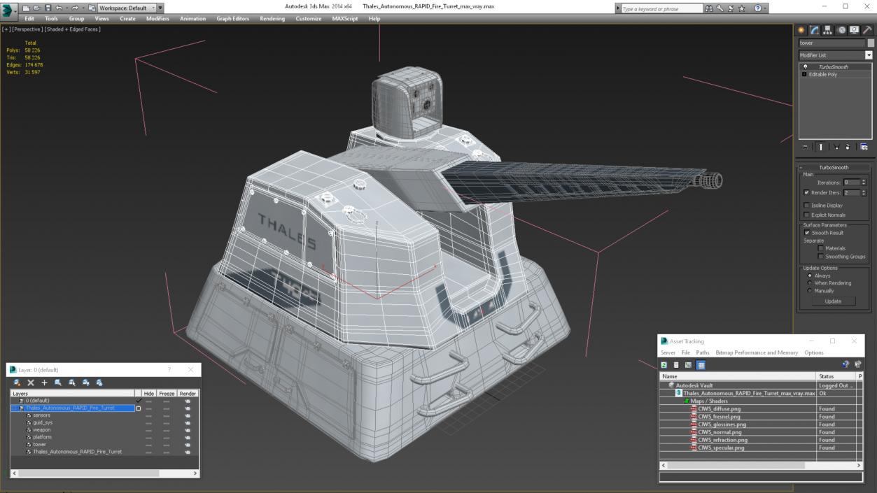 3D model Thales Autonomous RAPID Fire Turret