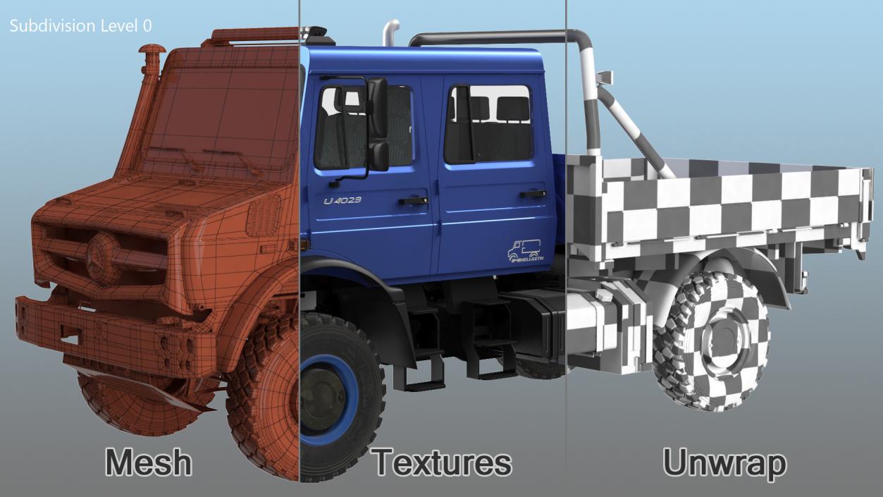 Mercedes Benz Unimog 4023 Off Road Vehicle 3D