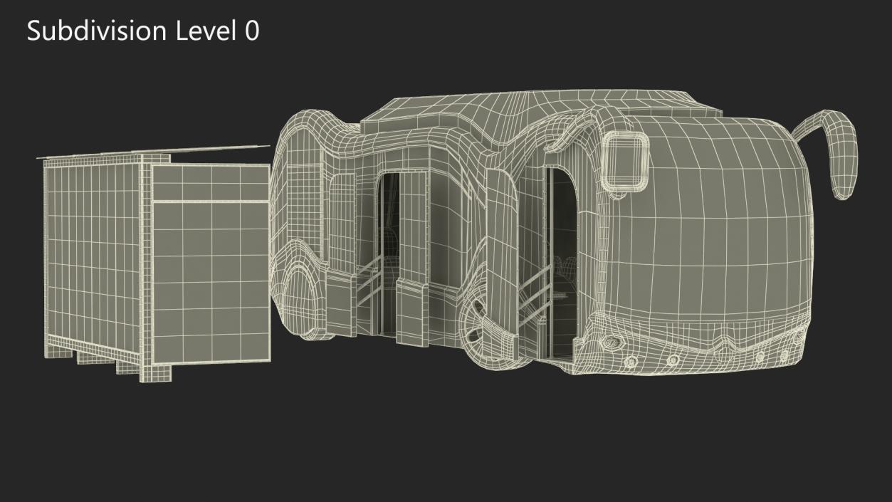 3D Futuristic Public Bus with Bus Stop Shelter model