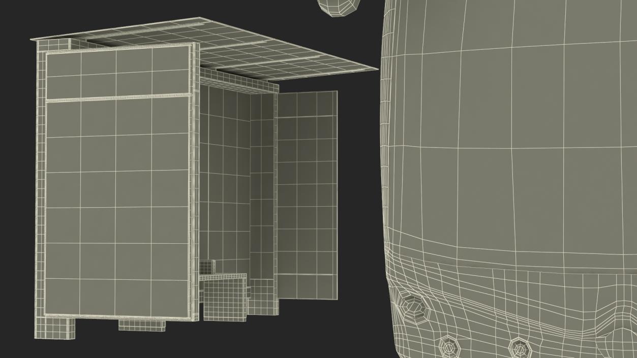 3D Futuristic Public Bus with Bus Stop Shelter model