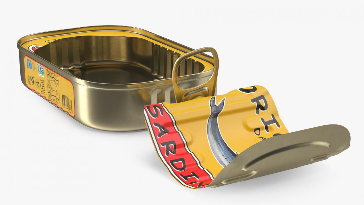 3D Open Pull Ring Sardine Can