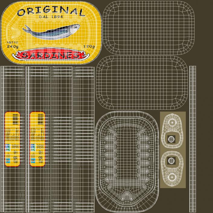 3D Open Pull Ring Sardine Can