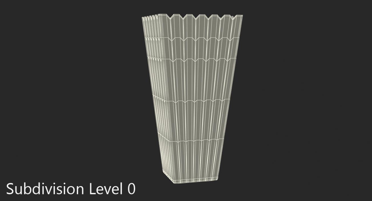 Empty Long Popcorn Cup 3D