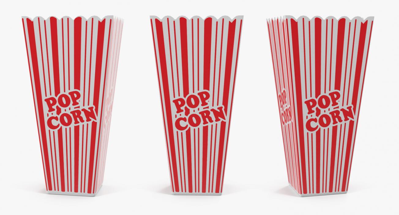 Empty Long Popcorn Cup 3D