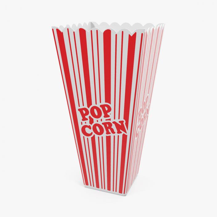 Empty Long Popcorn Cup 3D