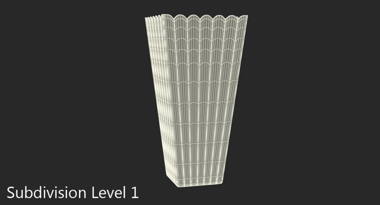 Empty Long Popcorn Cup 3D