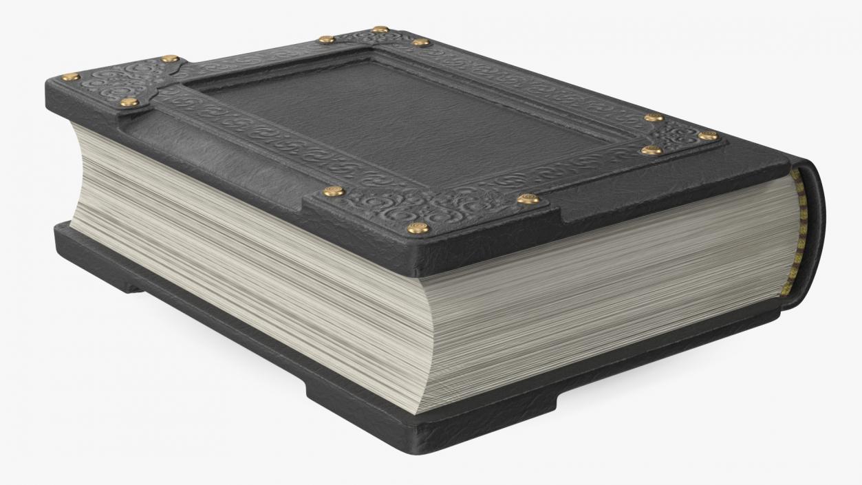 Ornate Book Closed Black 3D model