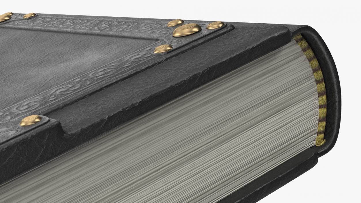 Ornate Book Closed Black 3D model