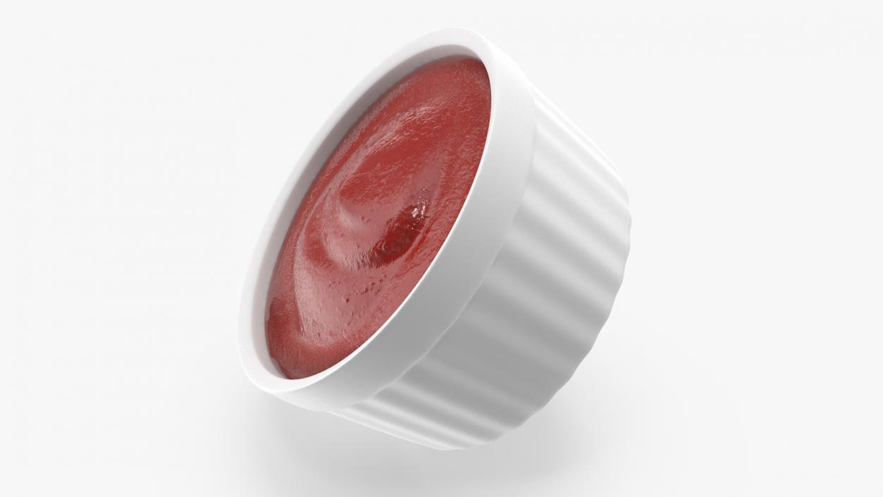 3D Tomato Ketchup In Melamine Dipping Bowl Round Sauce