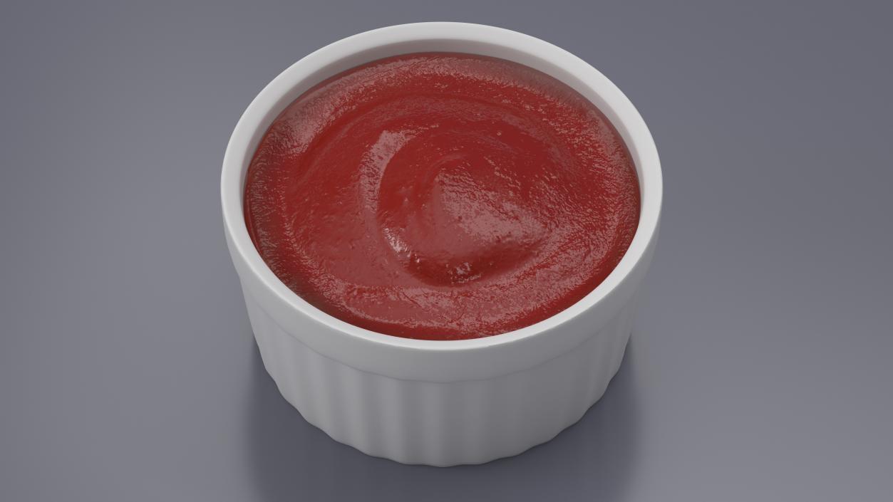 3D Tomato Ketchup In Melamine Dipping Bowl Round Sauce