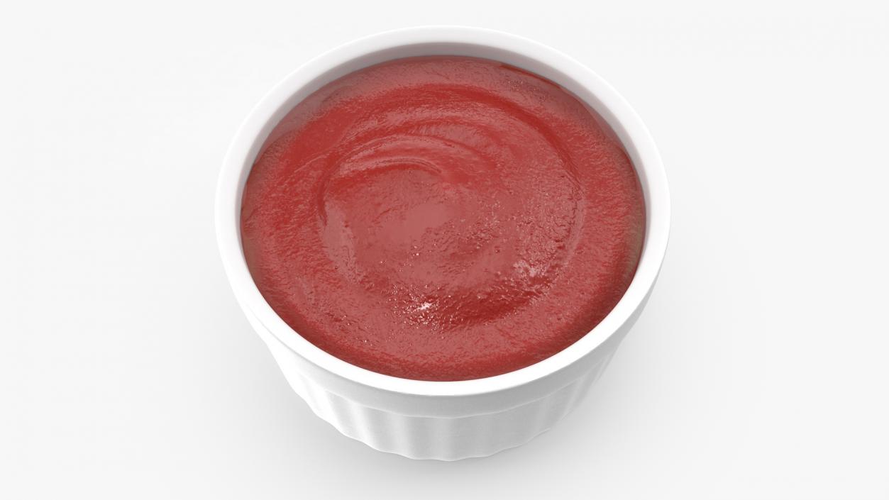 3D Tomato Ketchup In Melamine Dipping Bowl Round Sauce