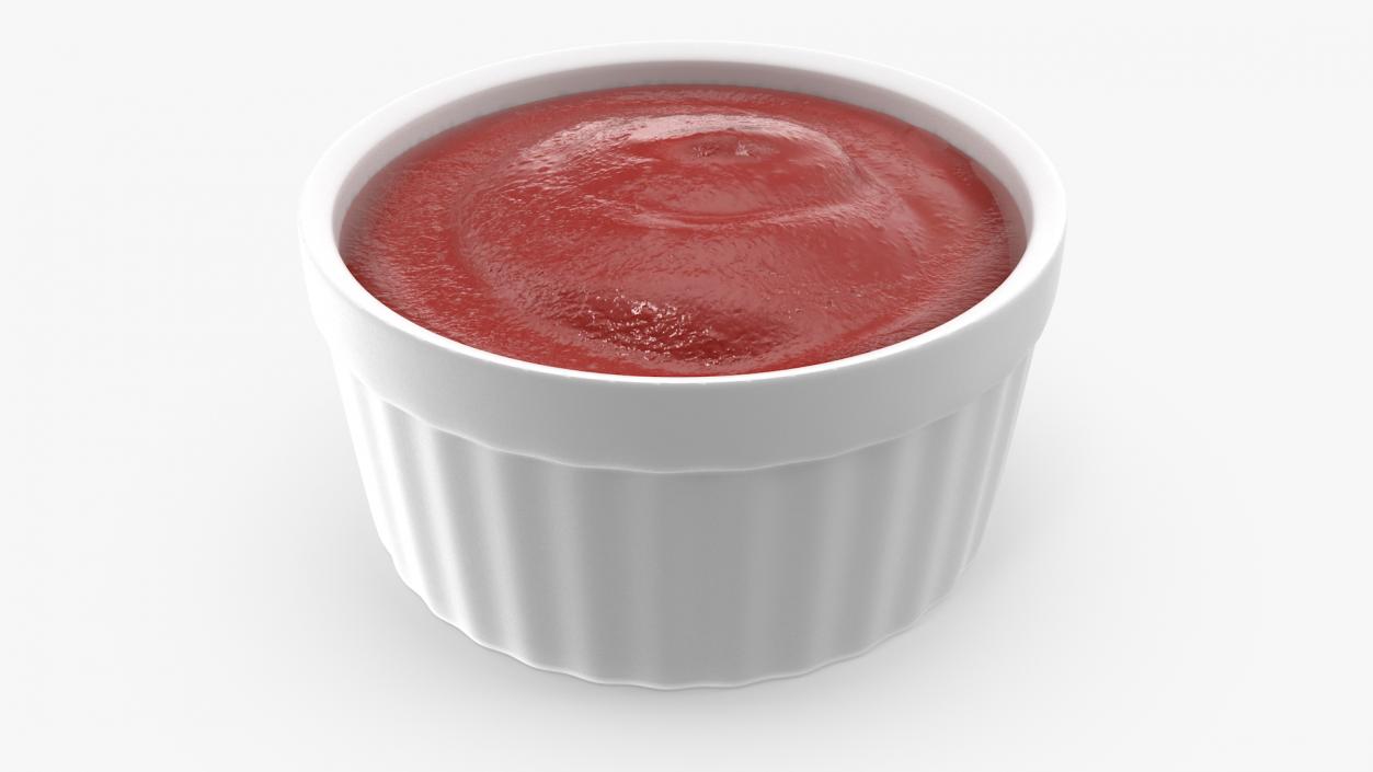 3D Tomato Ketchup In Melamine Dipping Bowl Round Sauce