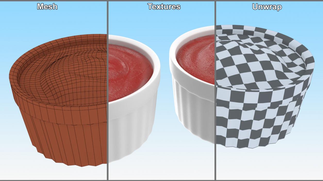 3D Tomato Ketchup In Melamine Dipping Bowl Round Sauce