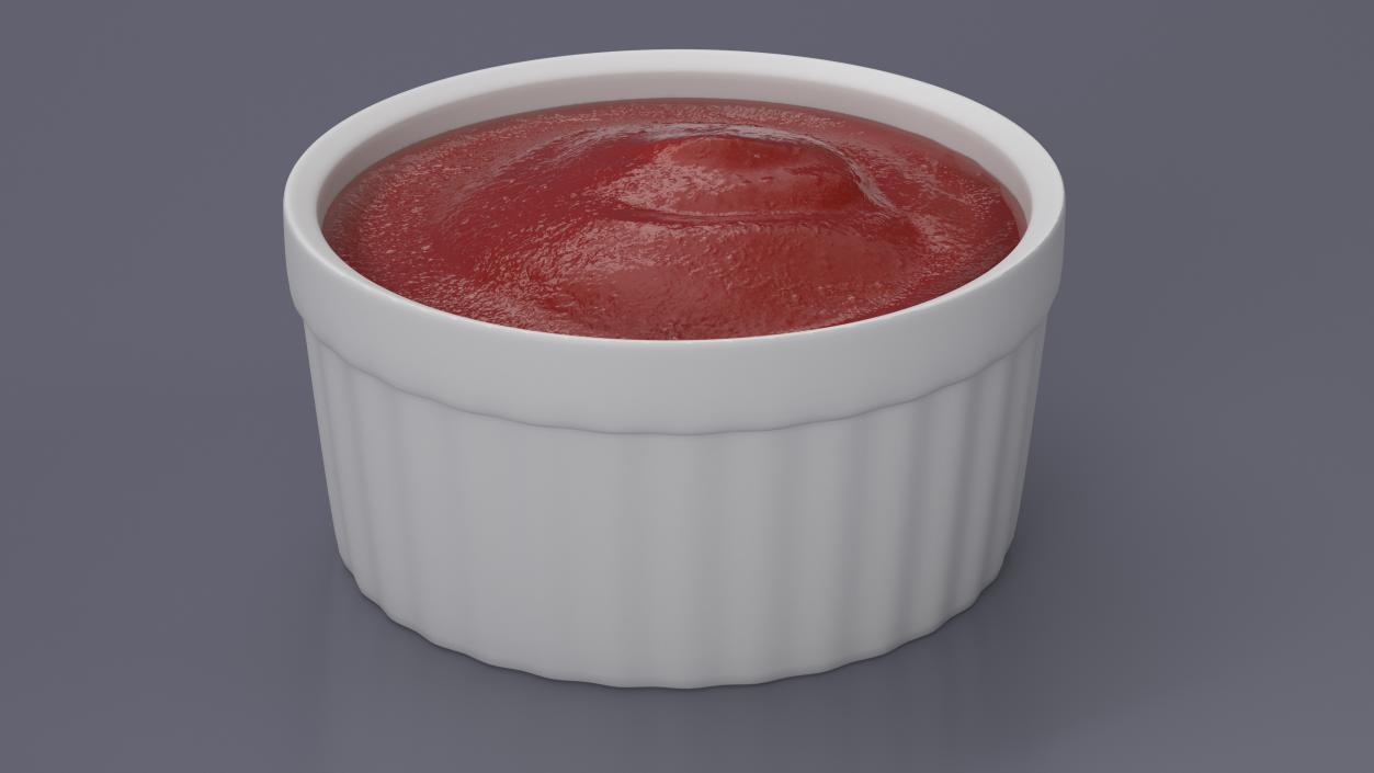 3D Tomato Ketchup In Melamine Dipping Bowl Round Sauce