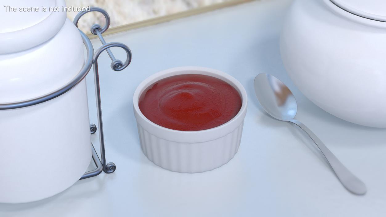 3D Tomato Ketchup In Melamine Dipping Bowl Round Sauce