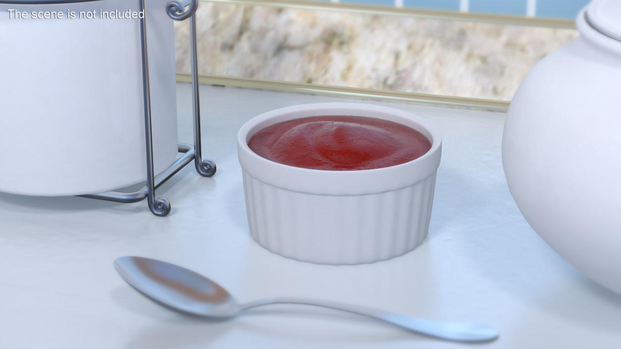 3D Tomato Ketchup In Melamine Dipping Bowl Round Sauce