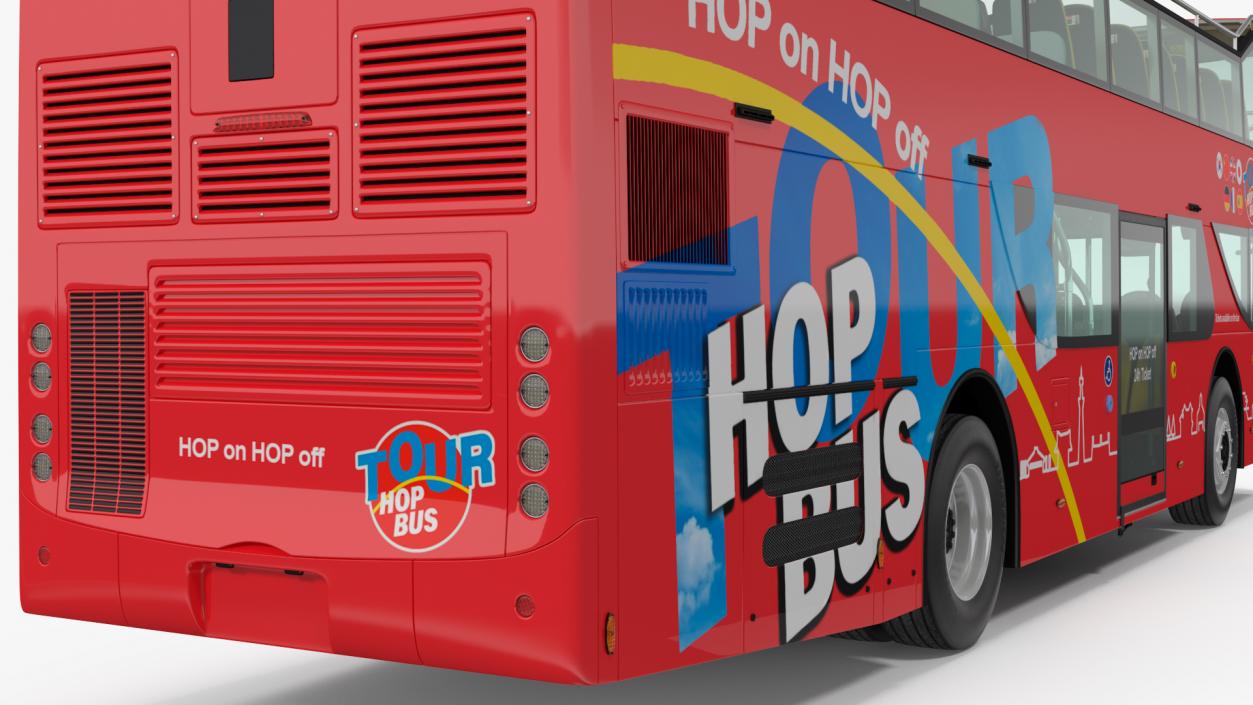 3D Open Top Double Decker Hop On Off Tour Bus Rigged for Maya model