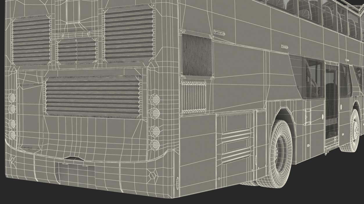 3D Open Top Double Decker Hop On Off Tour Bus Rigged for Maya model