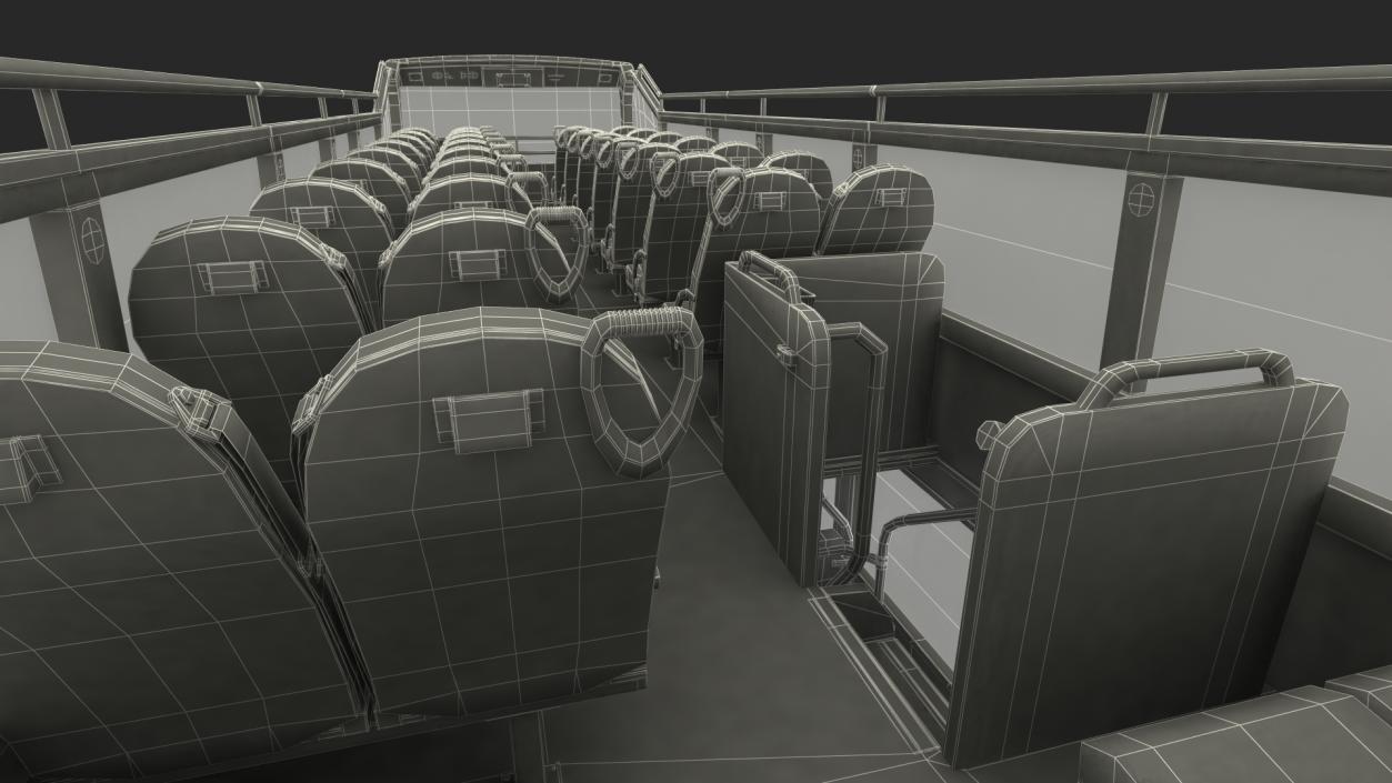 3D Open Top Double Decker Hop On Off Tour Bus Rigged for Maya model