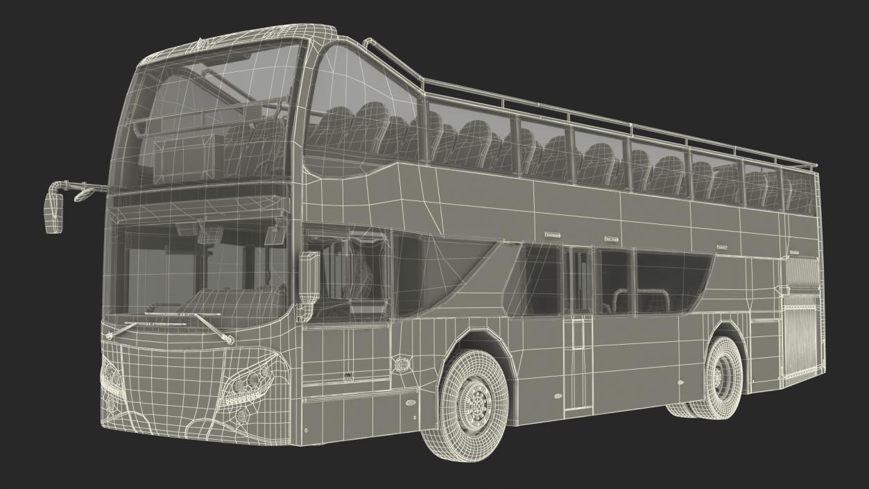 3D Open Top Double Decker Hop On Off Tour Bus Rigged for Maya model