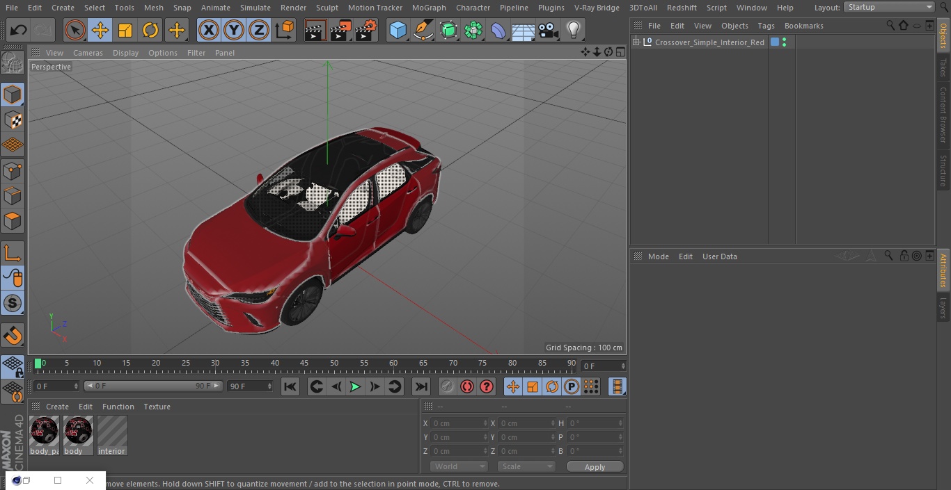 Crossover Simple Interior Red 3D model