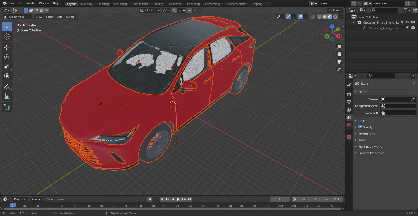 Crossover Simple Interior Red 3D model