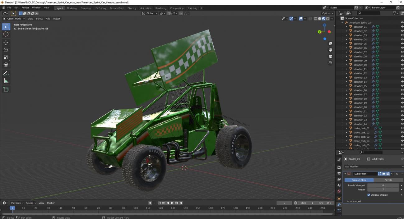 American Sprint Car 3D model