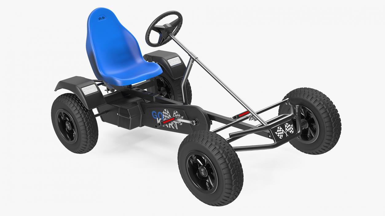 Blue Pedal Go Kart Rigged for Cinema 4D 3D model