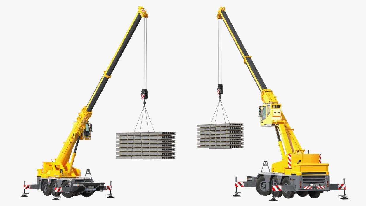 3D Mobile Crane Liebherr with Concrete Slabs