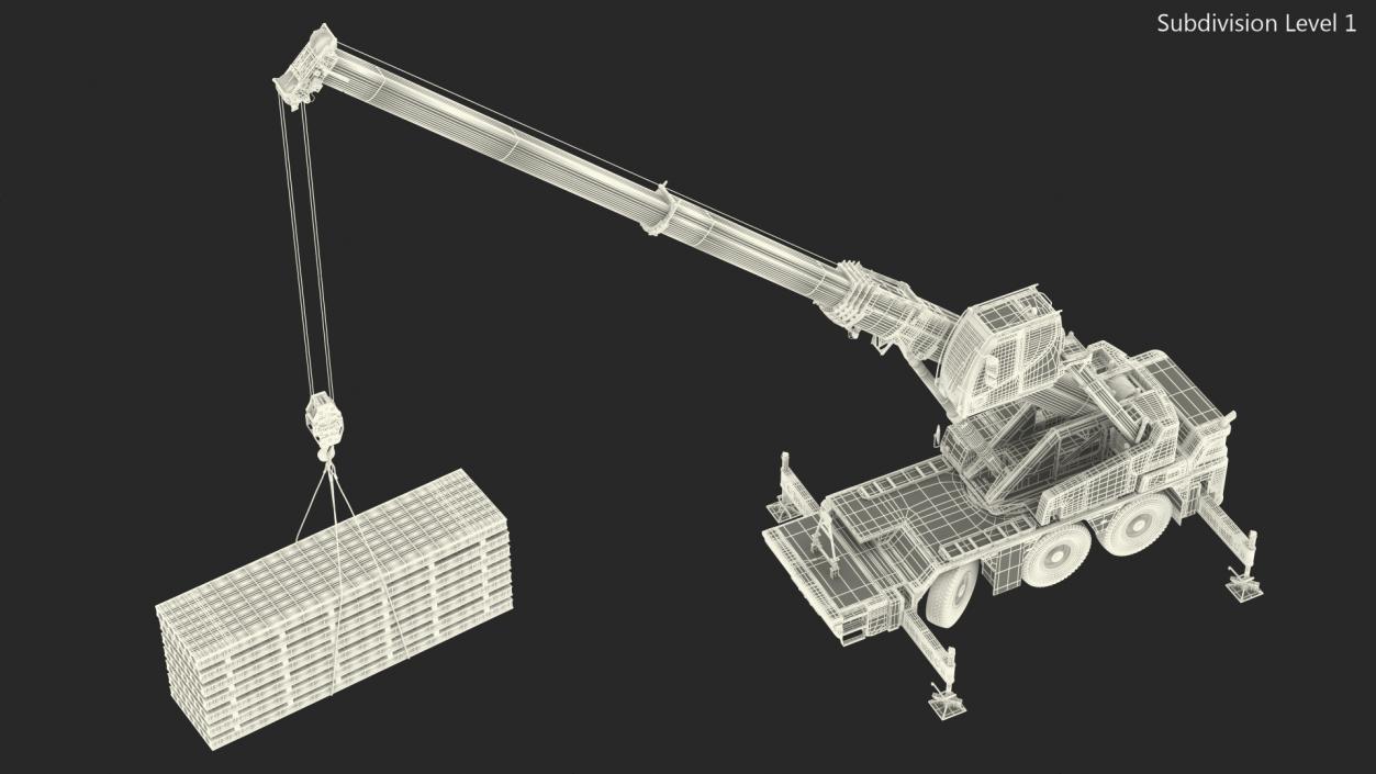 3D Mobile Crane Liebherr with Concrete Slabs