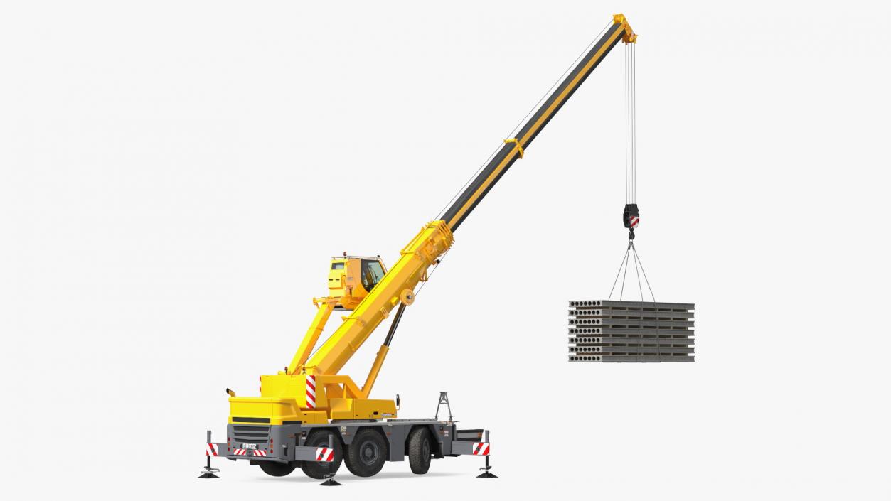 3D Mobile Crane Liebherr with Concrete Slabs