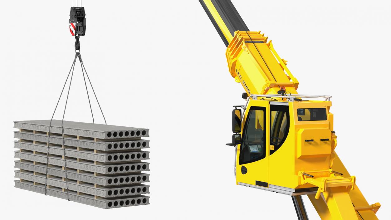 3D Mobile Crane Liebherr with Concrete Slabs