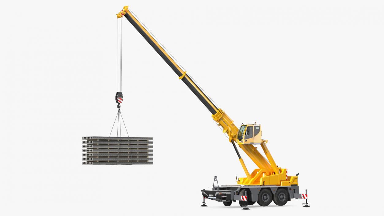 3D Mobile Crane Liebherr with Concrete Slabs