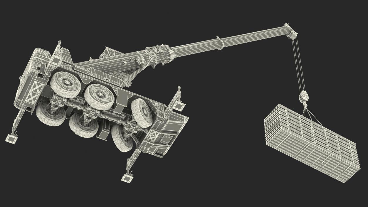 3D Mobile Crane Liebherr with Concrete Slabs