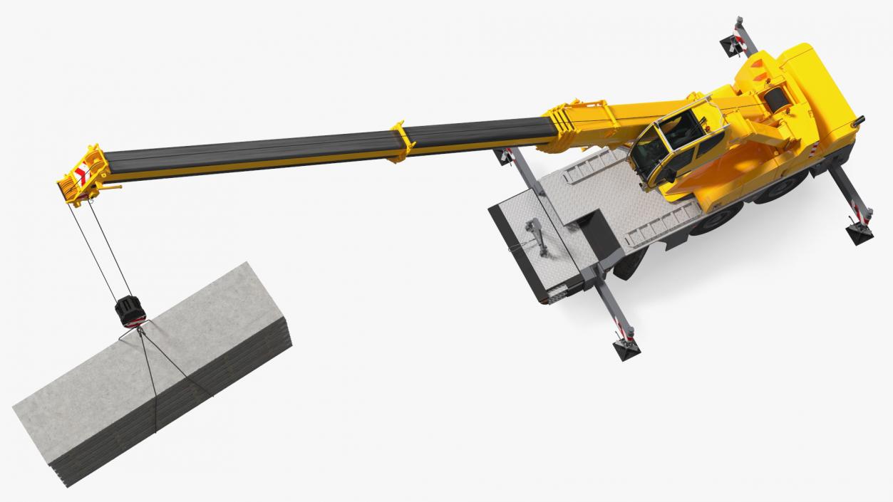 3D Mobile Crane Liebherr with Concrete Slabs