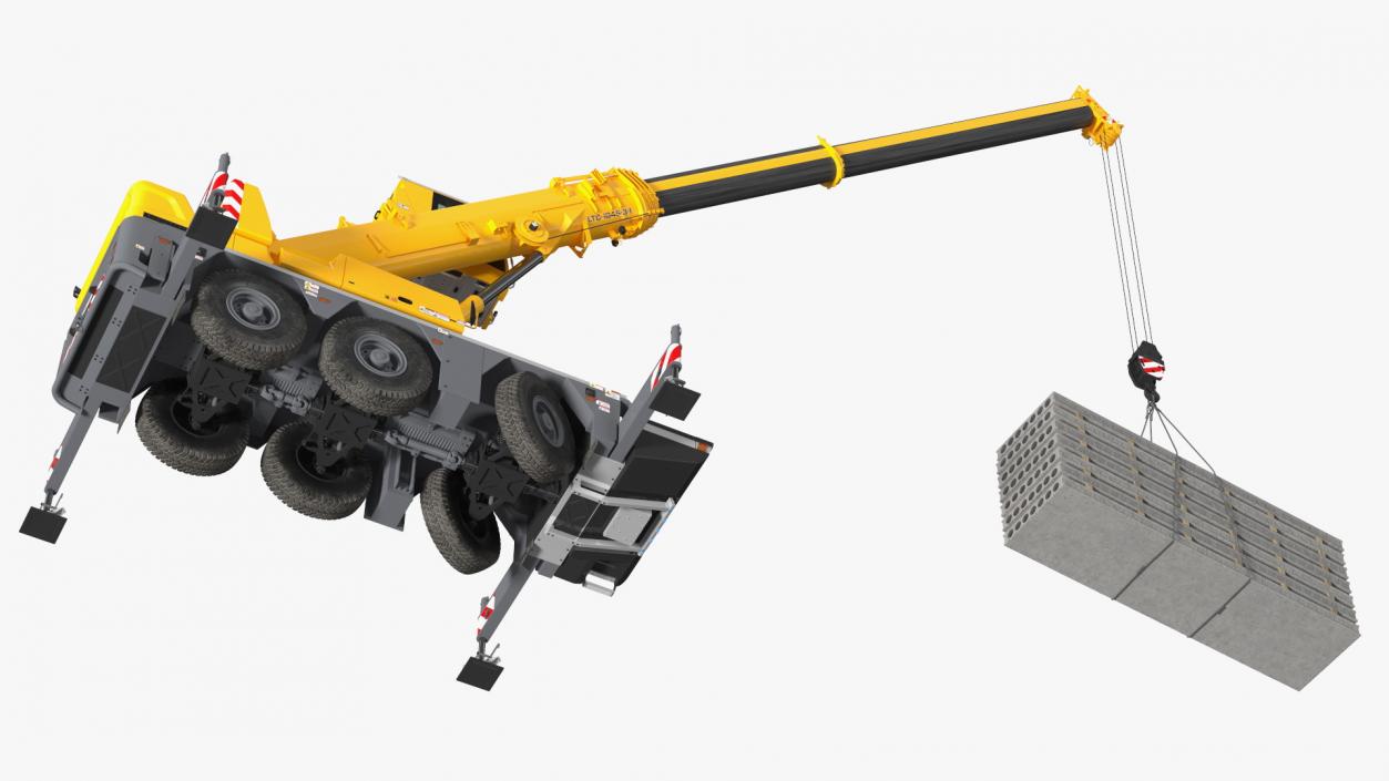 3D Mobile Crane Liebherr with Concrete Slabs