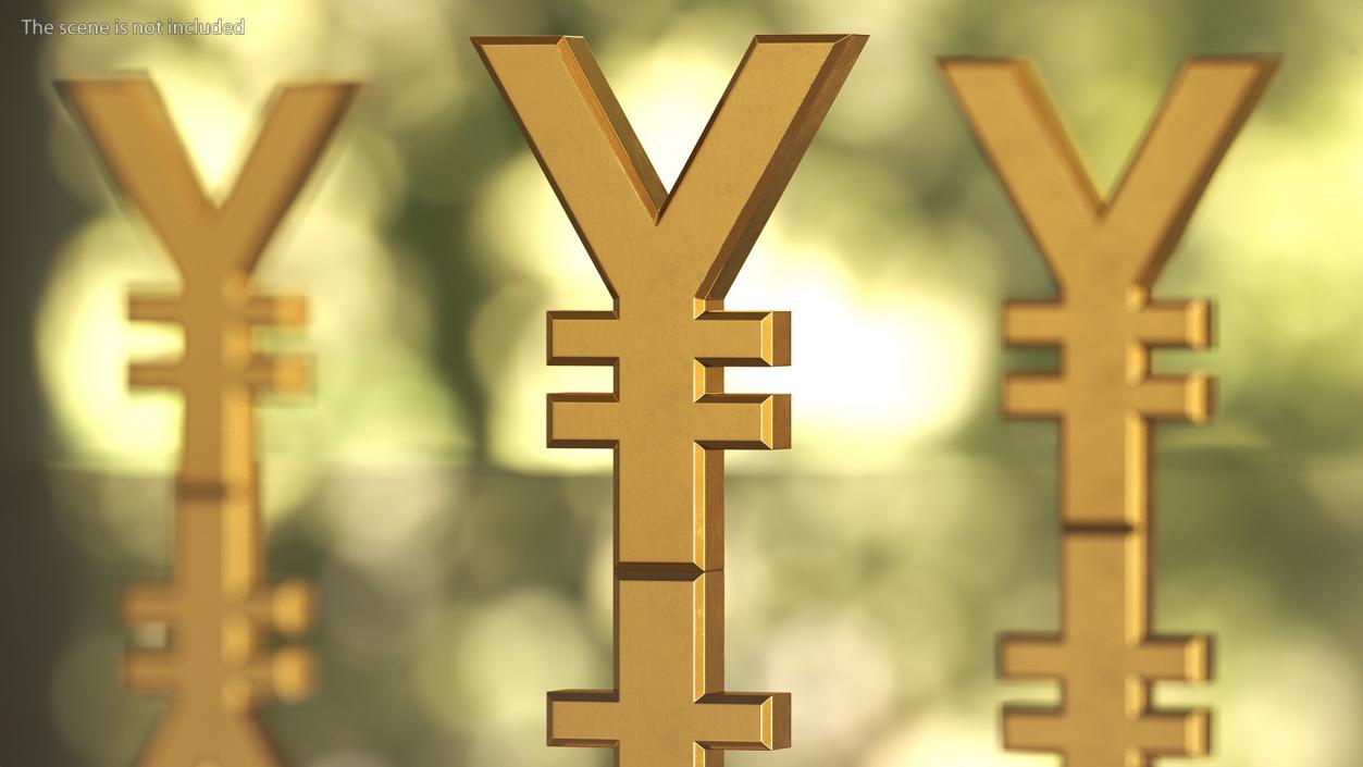 Currency Symbols Golden Set 3D