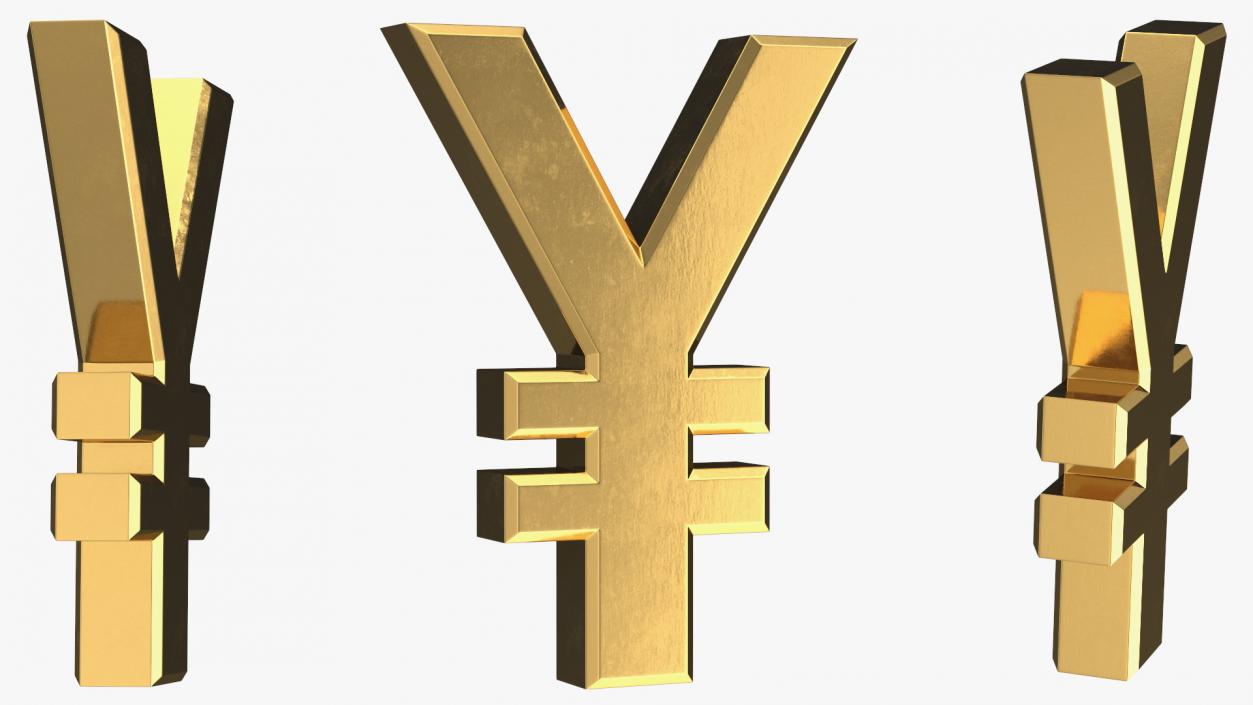 Currency Symbols Golden Set 3D