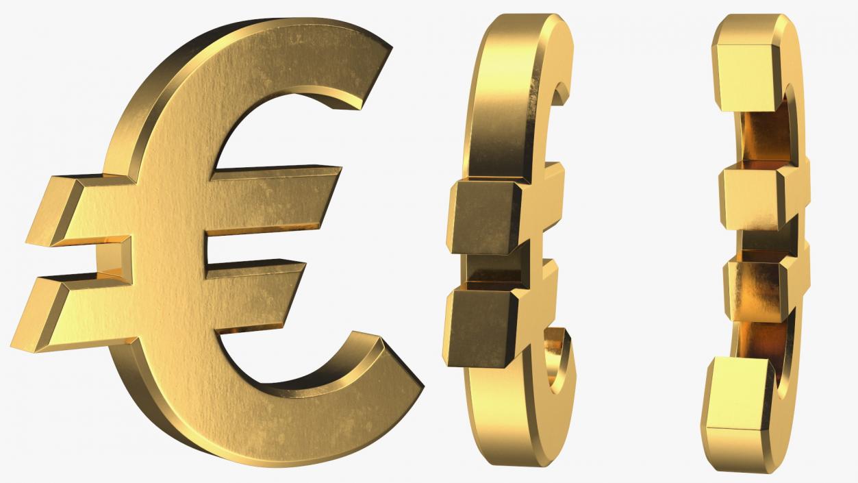 Currency Symbols Golden Set 3D