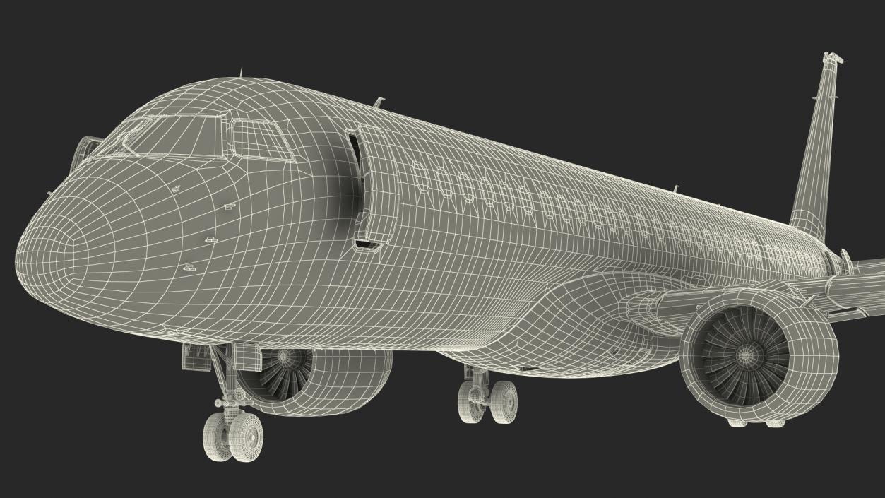 3D Embraer E-Jet E195-E2 Rigged model