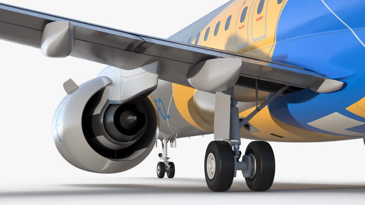 3D Embraer E-Jet E195-E2 Rigged model