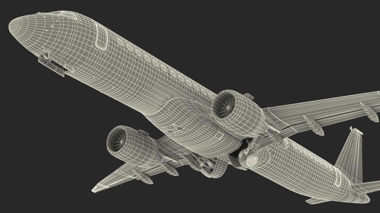 3D Embraer E-Jet E195-E2 Rigged model