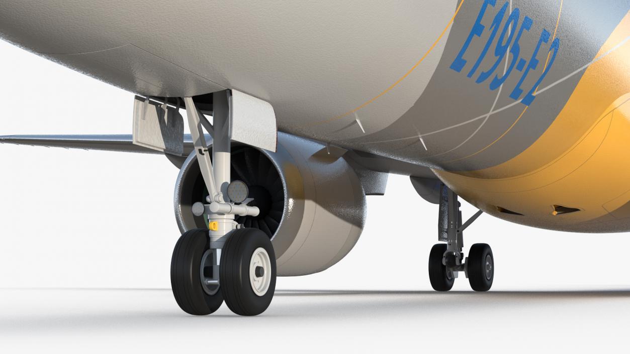 3D Embraer E-Jet E195-E2 Rigged model