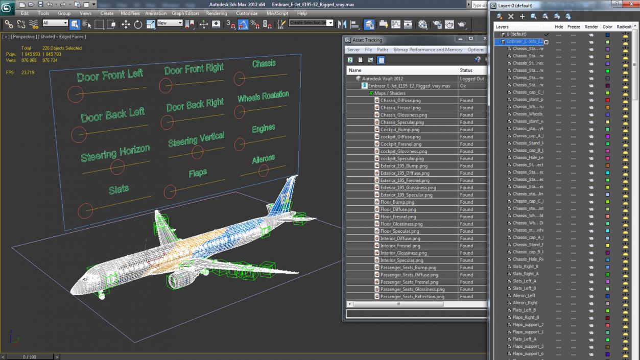 3D Embraer E-Jet E195-E2 Rigged model