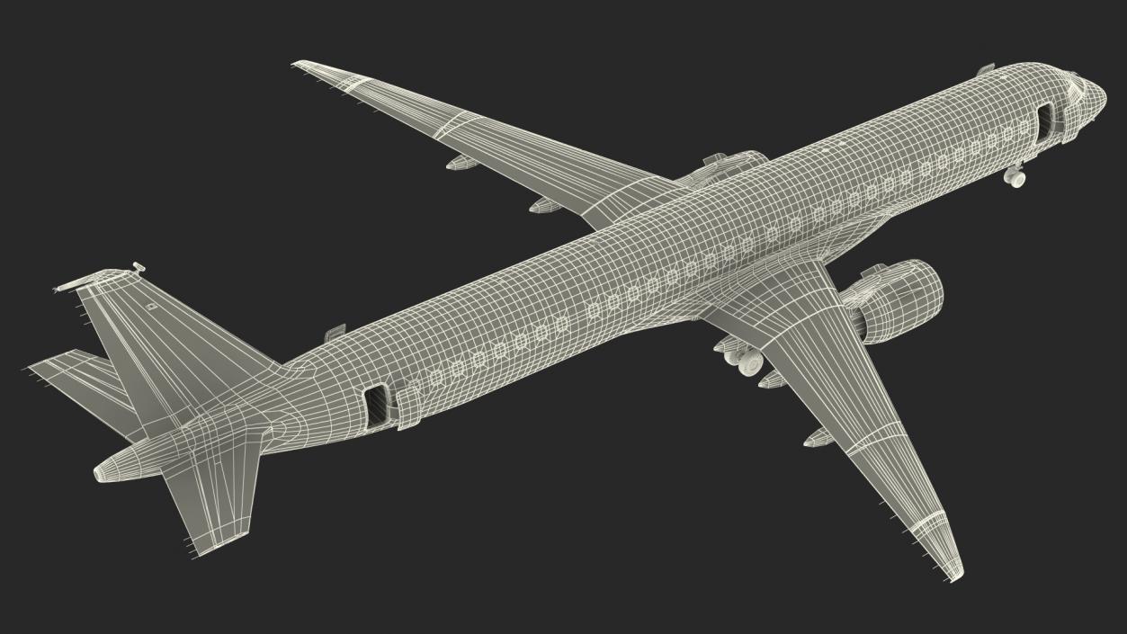 3D Embraer E-Jet E195-E2 Rigged model