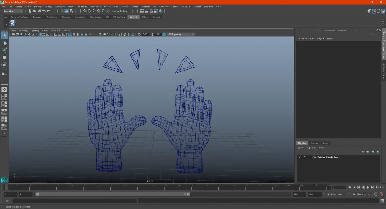 3D Raising Hands Emoji 2